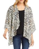 Karen Kane Animal Print Draped Front Jacket