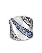 John Hardy Sterling Silver Classic Blue Sapphire Saddle Ring