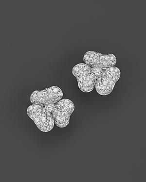 Diamond Flower Stud Earrings In 14k White Gold, 2.20 Ct. T.w. - 100% Exclusive
