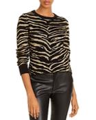 Madeleine Thompson Cashmere Metallic Zebra Sweater
