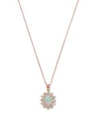 Bloomingdale's Opal & Diamond Oval Halo Pendant Necklace In 14k Rose Gold, 18 - 100% Exclusive