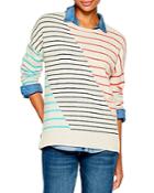 Nic+zoe Petites Cozy Up Striped Asymmetric Sweater