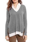 Lauren Ralph Lauren Mixed Media Cashmere Sweater - 100% Bloomingdale's Exclusive