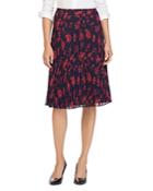 Lauren Ralph Lauren Floral Pleated A-line Skirt