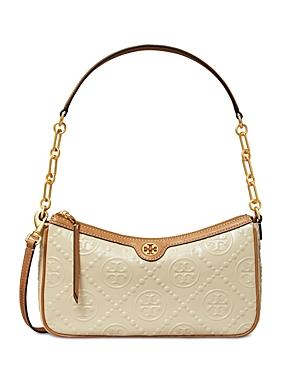 Tory Burch T Monogram Embossed Patent Leather Studio Bag