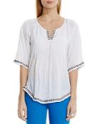 Two By Vince Camuto Embroidered Peasant Blouse