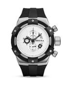 Brera Orologi Supersportivo Black Ionic-plated Stainless Steel Watch With White Dial And Black Rubber Strap, 48mm