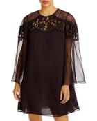 Rebecca Taylor Long Sleeve Silk Chiffon Mini Dress