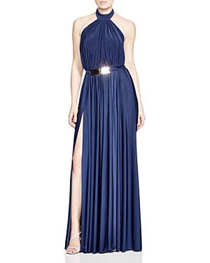 Nicole Bakti Belted Open Back Gown