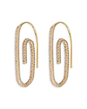 Luv Aj Pave Paper Clip Earrings