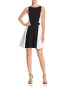 Aqua Color-block Fit-and-flare Dress - 100% Exclusive