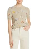 Tory Burch Floral Embroidered Sweater