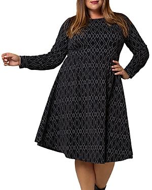 Leota Plus Lara Textured Fit And Flare Dress