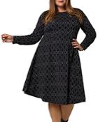 Leota Plus Lara Textured Fit And Flare Dress