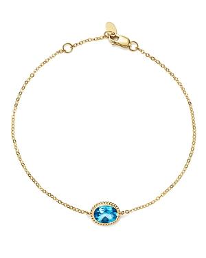 Blue Topaz Oval Bracelet In 14k Yellow Gold - 100% Exclusive