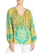 Kobi Halperin Lou Paisley Print Peasant Blouse