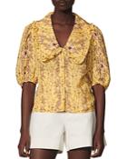 Sandro Martha Floral Claudine Collar Shirt