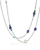 David Yurman Bead Necklace With Lapis Lazuli, Dumortierite, Hampton Blue Topaz And 18k Gold