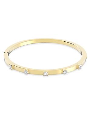 Swarovski Thrilling Mixed Crystal Studded Bangle Bracelet In Gold Tone