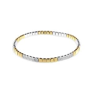 Meira T 14k Yellow & White Gold Diamond Station Stretch Bracelet