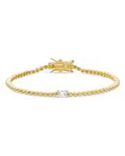 Adinas Jewels Cubic Zirconia Baguette Link Bracelet