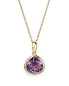 Amethyst Pendant Necklace In 14k Yellow Gold, 18