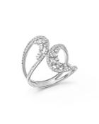 Diamond Double Loop Ring In 14k White Gold, .50 Ct. T.w.