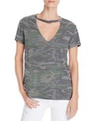 Pam & Gela Camouflage Front Cutout Tee