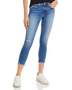 Rag & Bone Cate Mid Rise Ankle Jeans In Mick With Holes