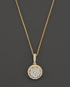 Diamond Cluster Pendant Necklace In 14k Yellow Gold, .55 Ct. T.w. - 100% Exclusive