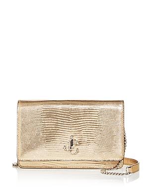 Jimmy Choo Palace Croc Embossed Leather Crossbody