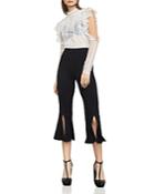 Bcbgmaxazria Voletta Rib-knit Cropped Flared Pants