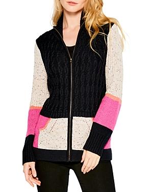 Nic+zoe Fireside Colorblock Zip Cardigan
