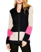 Nic+zoe Fireside Colorblock Zip Cardigan