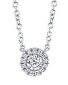 Moon & Meadow 14k White Gold Diamond Halo Pendant Necklace, 18 - 100% Exclusive
