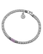 John Hardy Bedeg Silver Lava Beaded Bracelet With Pink Sapphires