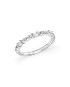 Diamond Round And Baguette Stackable Band In 14k White Gold, .30 Ct. T.w.