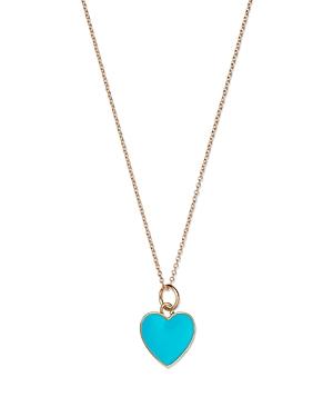 Madison 501 Enamel Heart Pendant Necklace In 14k Yellow Gold, 18