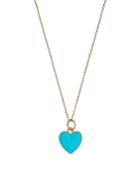 Madison 501 Enamel Heart Pendant Necklace In 14k Yellow Gold, 18