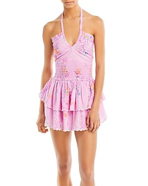 Loveshackfancy Aqua Halter Dress