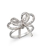 Hueb 18k White Gold Romance Diamond Bow Ring