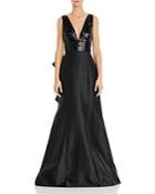 Adrianna Papell Sequined Mikado Gown