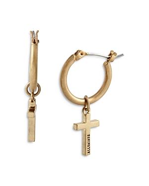 Allsaints Cross Huggie Hoop Earrings