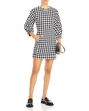 Aqua X Scout The City Houndstooth Balloon Sleeve Mini Dress - 100% Exclusive