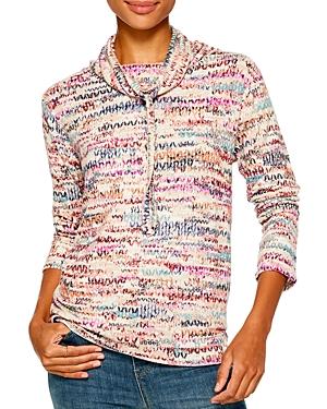 Nic+zoe Printed Cowlneck Sweater