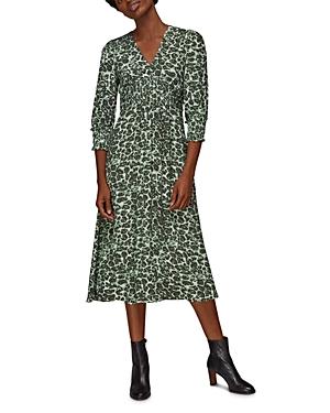 Whistles Smocked Midi Dress