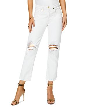 Ramy Brook Elle Distressed High Rise Boyfriend Jeans In White