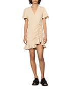 Sandro Albi Ruffled Sleeve Asymmetric Dress