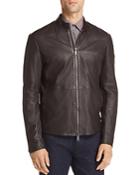 Emporio Armani Leather Zip Up Jacket