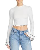 Lost And Wander Austin Bell-sleeve Cropped Top